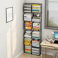 Contemporary Geometric Book Shelf 8.66" Wide Metal Shelf Bookcase 24.8"L x 8.7"W x 73.6"H Black Clearhalo 'Bookcases' 'furn' 'furn_bookcases' 'Furniture' 'Office Furniture' 5782734