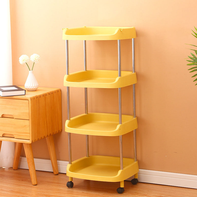 Modern Plastic Bookcase White Geometric Bookshelf for Any Room