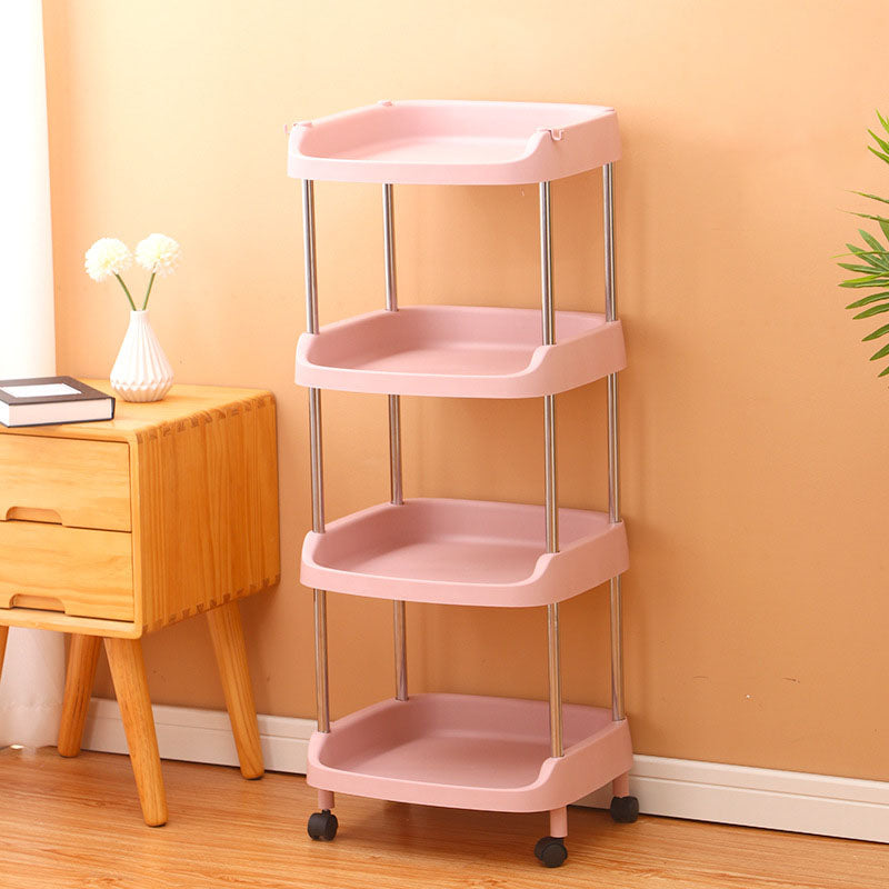 Modern Plastic Bookcase White Geometric Bookshelf for Any Room