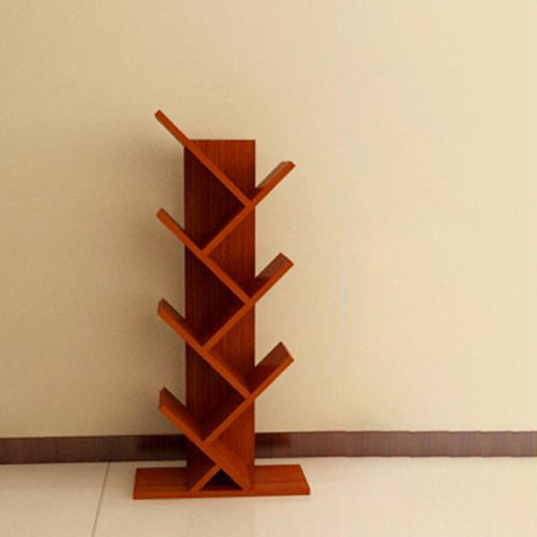 Modern Engineered Wood Bookcase Geometric Bookshelf for Living Room
