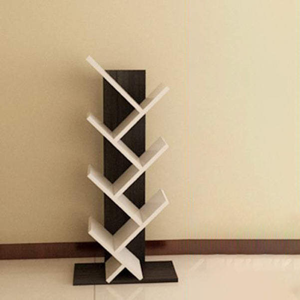 Modern Engineered Wood Bookcase Geometric Bookshelf for Living Room