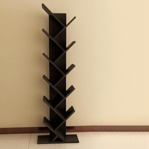 Modern Engineered Wood Bookcase Geometric Bookshelf for Living Room