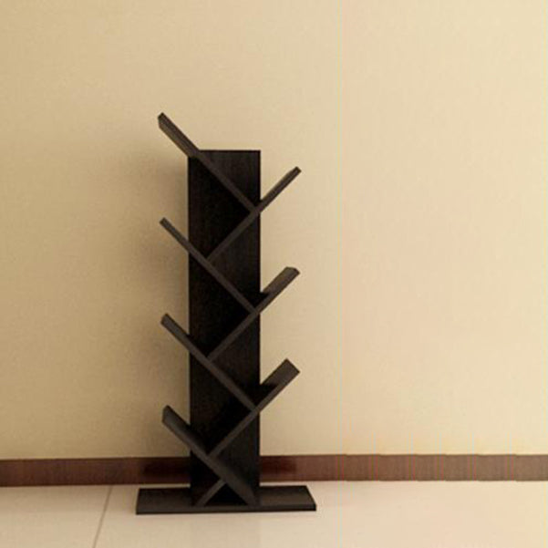 Modern Engineered Wood Bookcase Geometric Bookshelf for Living Room