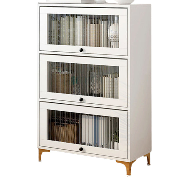 Scandinavian 11.8" Wide Standard Bookcase Manufactured Wood Bookshelf 23.6"L x 11.8"W x 40.6"H Off-White Clearhalo 'Bookcases' 'furn' 'furn_bookcases' 'Furniture' 'Office Furniture' 5782903