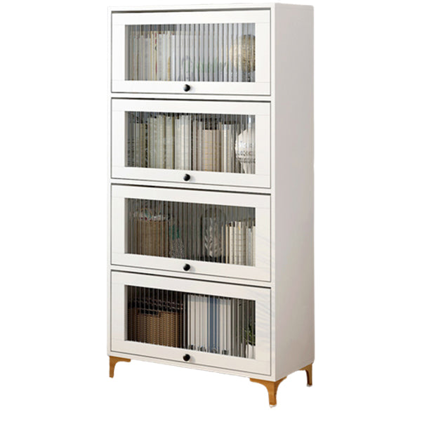 Scandinavian 11.8" Wide Standard Bookcase Manufactured Wood Bookshelf 23.6"L x 11.8"W x 52.8"H Off-White Clearhalo 'Bookcases' 'furn' 'furn_bookcases' 'Furniture' 'Office Furniture' 5782908
