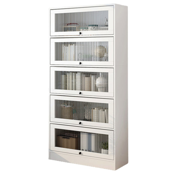 Scandinavian 11.8" Wide Standard Bookcase Manufactured Wood Bookshelf 31.5"L x 11.8"W x 63.8"H White Clearhalo 'Bookcases' 'furn' 'furn_bookcases' 'Furniture' 'Office Furniture' 5782910