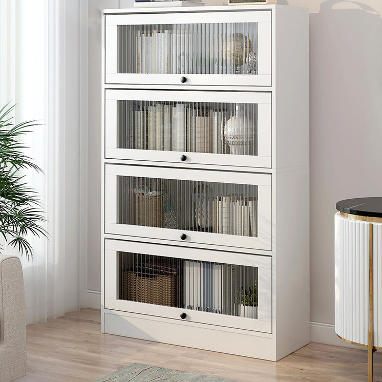 Scandinavian 11.8" Wide Standard Bookcase Manufactured Wood Bookshelf 31.5"L x 11.8"W x 51.9"H White Clearhalo 'Bookcases' 'furn' 'furn_bookcases' 'Furniture' 'Office Furniture' 5782914