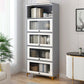 Scandinavian 11.8" Wide Standard Bookcase Manufactured Wood Bookshelf 24"L x 12"W x 65"H Grey Clearhalo 'Bookcases' 'furn' 'furn_bookcases' 'Furniture' 'Office Furniture' 5782916