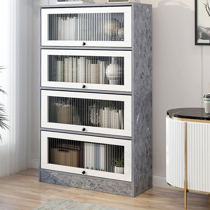 Scandinavian 11.8" Wide Standard Bookcase Manufactured Wood Bookshelf 31.5"L x 11.8"W x 51.9"H Grey Clearhalo 'Bookcases' 'furn' 'furn_bookcases' 'Furniture' 'Office Furniture' 5782919