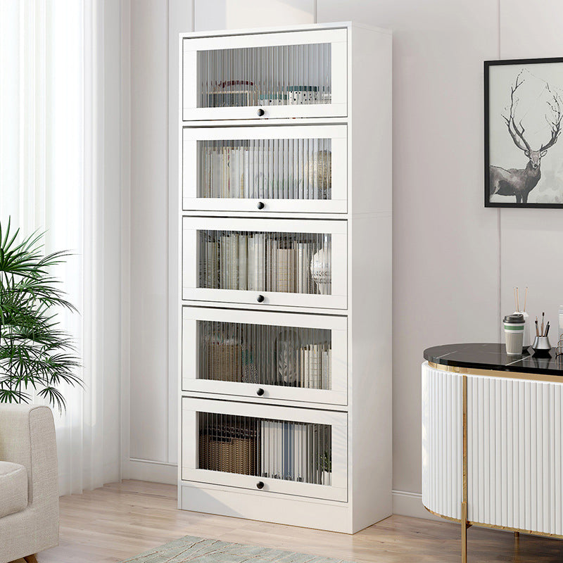 Scandinavian 11.8" Wide Standard Bookcase Manufactured Wood Bookshelf 23.6"L x 11.8"W x 63.8"H White Clearhalo 'Bookcases' 'furn' 'furn_bookcases' 'Furniture' 'Office Furniture' 5782920