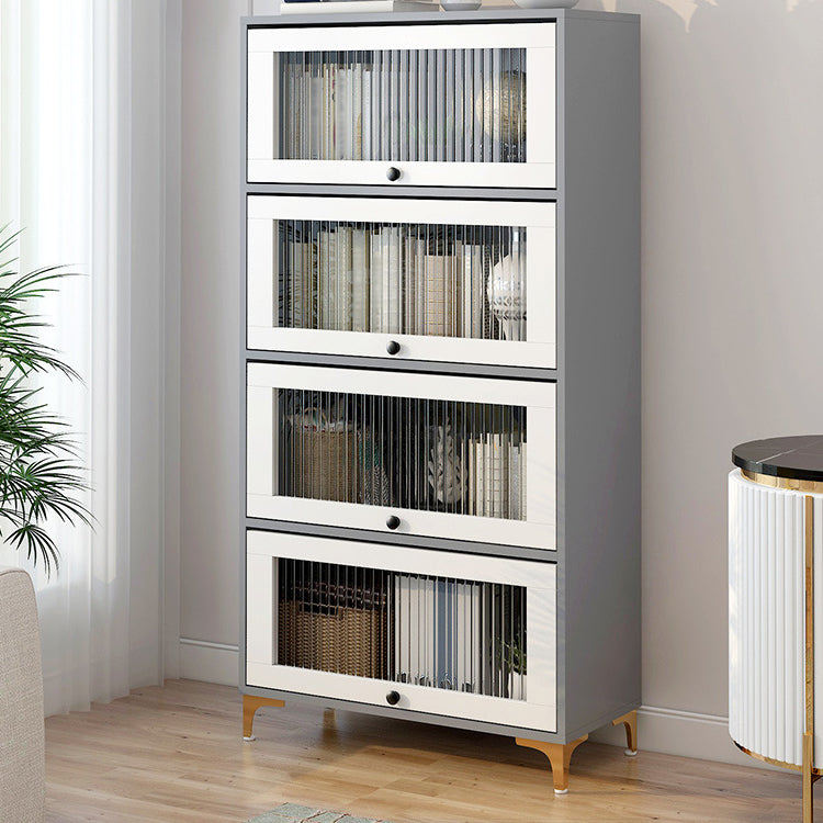 Scandinavian 11.8" Wide Standard Bookcase Manufactured Wood Bookshelf 23.6"L x 11.8"W x 52.8"H Grey Clearhalo 'Bookcases' 'furn' 'furn_bookcases' 'Furniture' 'Office Furniture' 5782927