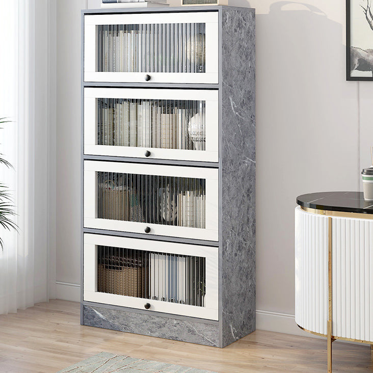 Scandinavian 11.8" Wide Standard Bookcase Manufactured Wood Bookshelf 23.6"L x 11.8"W x 51.9"H Grey Clearhalo 'Bookcases' 'furn' 'furn_bookcases' 'Furniture' 'Office Furniture' 5782928