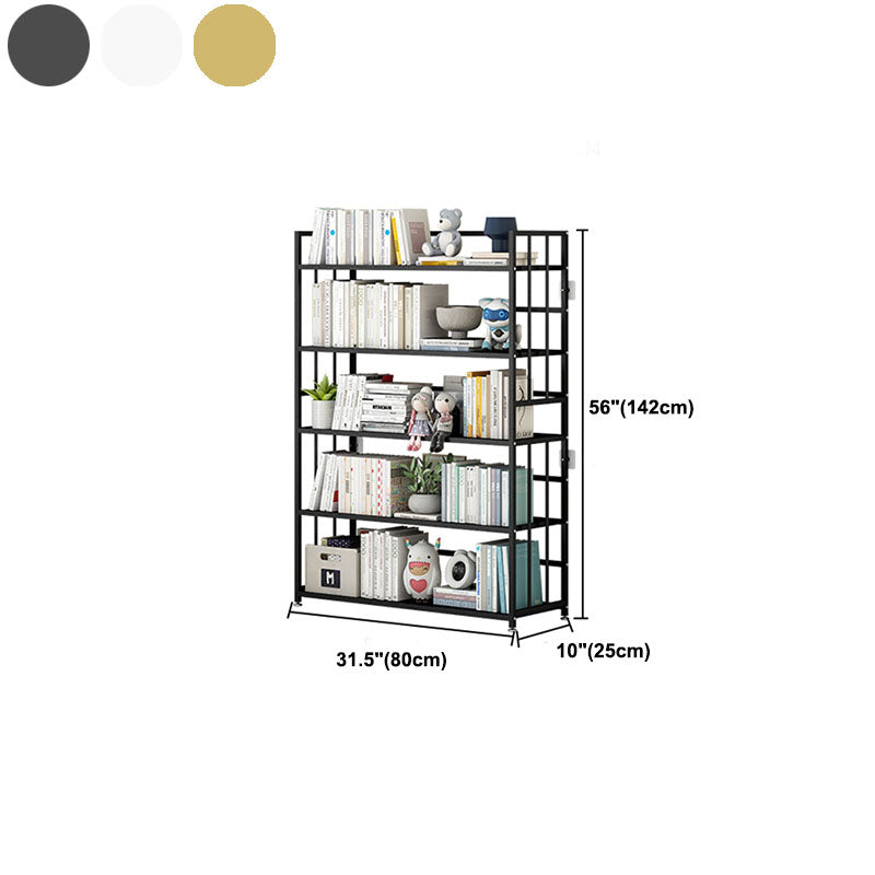 Modern Metal Bookshelf Home Office Standard Bookcase with Shelves