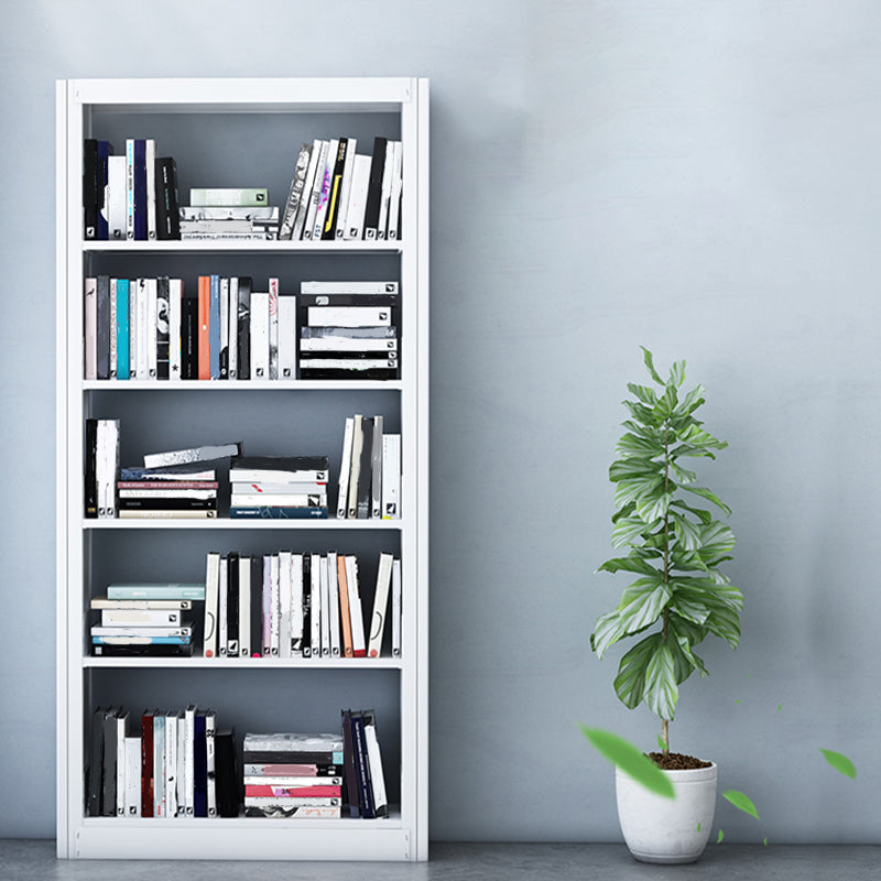 Metal Open Back Bookshelf Modern Rectangle Standard Bookcase
