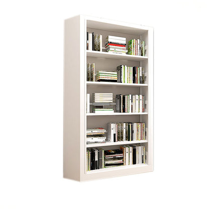Metal Open Back Bookshelf Modern Rectangle Standard Bookcase