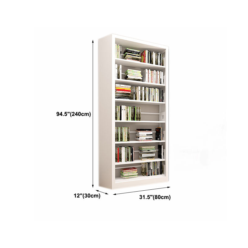 Metal Open Back Bookshelf Modern Rectangle Standard Bookcase