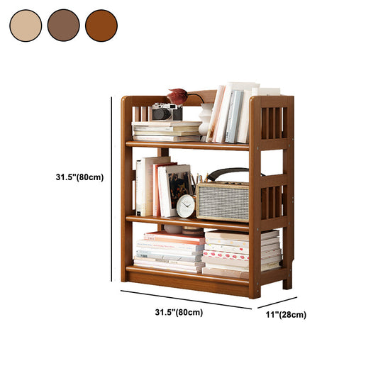 Rectangle Etagere Bookcase Scandinavian Solid Wood Open Back Bookshelf