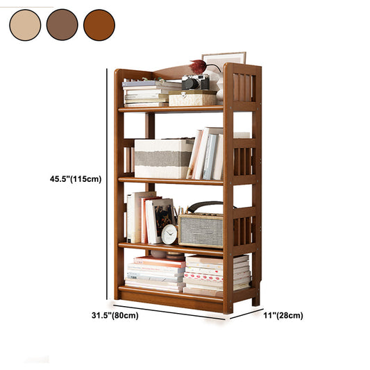 Rectangle Etagere Bookcase Scandinavian Solid Wood Open Back Bookshelf