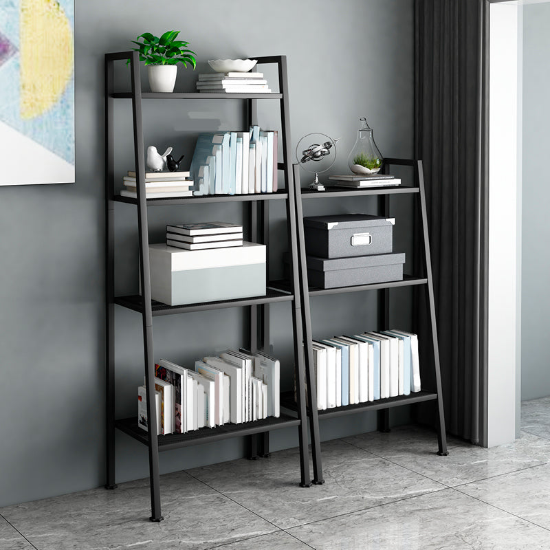 Ladder Metal Bookshelf Modern Bookcase with Rectangular Shelves
