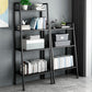 Ladder Metal Bookshelf Modern Bookcase with Rectangular Shelves