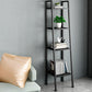 Ladder Metal Bookshelf Modern Bookcase with Rectangular Shelves