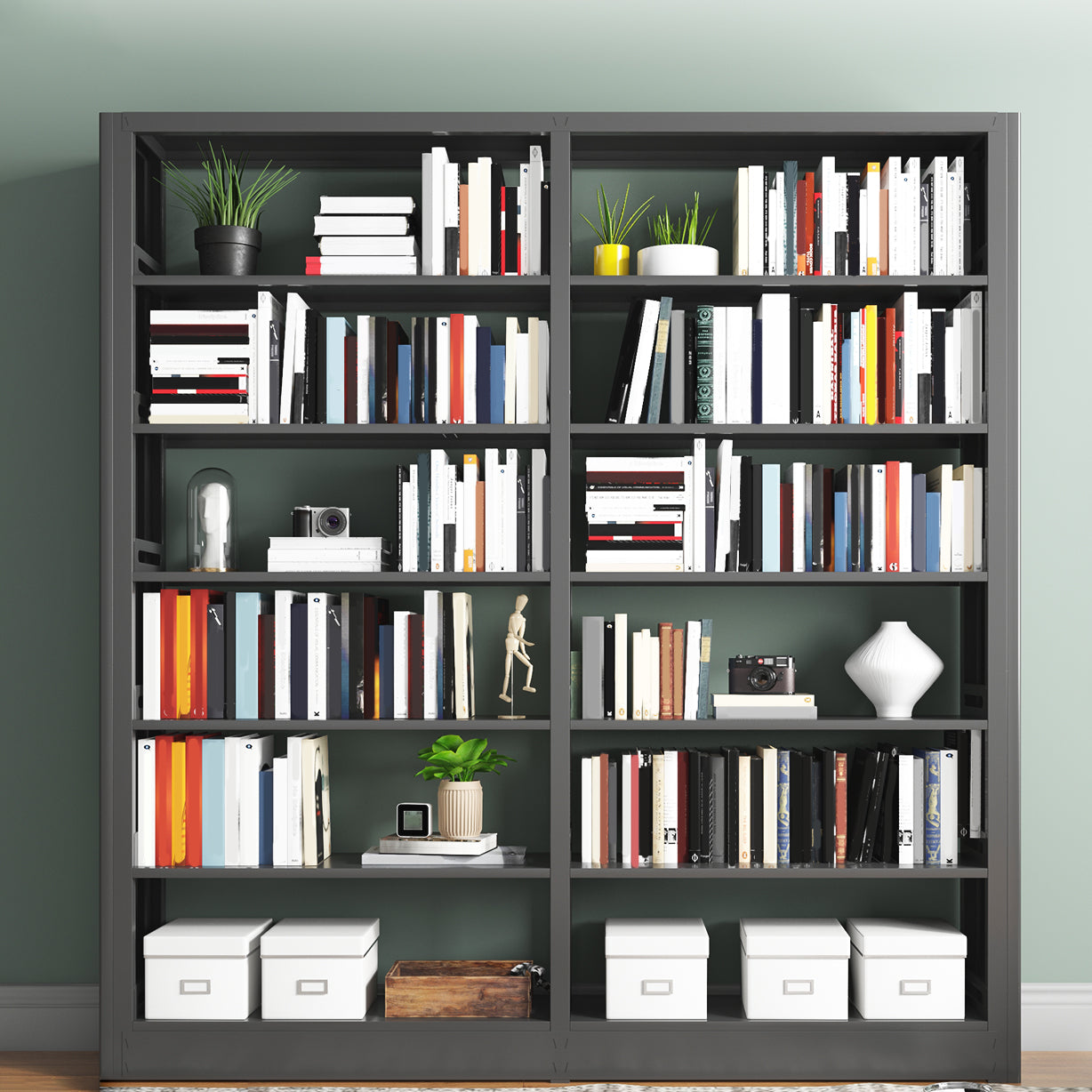 6-laags stalen matte afwerking boekenkast standaard 79-inch boekenplank