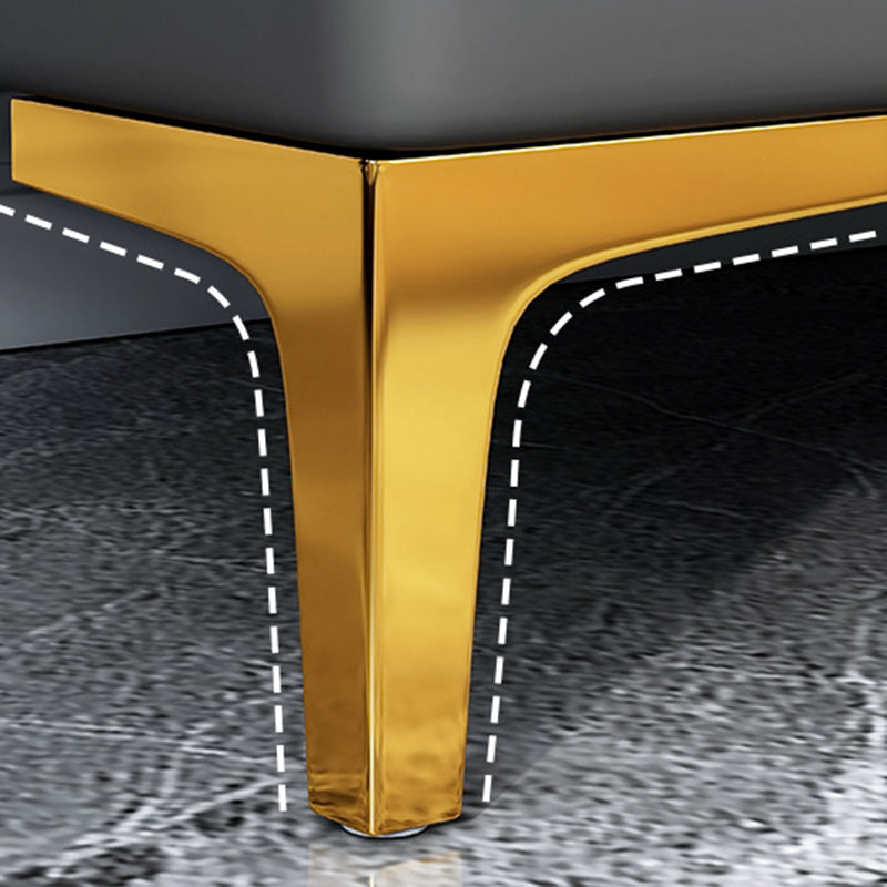 15.4" W Glam Upholstered Ottoman Bench Cushioned Seating Bench Clearhalo 'Benches' 'Chairs & Seating' 'furn' 'furn_benches' 'Furniture' 'Living Room Furniture' 5783495