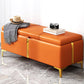 15.4" W Glam Upholstered Ottoman Bench Cushioned Seating Bench 24"L x 15"W x 16"H Orange Clearhalo 'Benches' 'Chairs & Seating' 'furn' 'furn_benches' 'Furniture' 'Living Room Furniture' 5783500