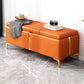 15.4" W Glam Upholstered Ottoman Bench Cushioned Seating Bench 31.5"L x 15"W x 16"H Orange Clearhalo 'Benches' 'Chairs & Seating' 'furn' 'furn_benches' 'Furniture' 'Living Room Furniture' 5783503
