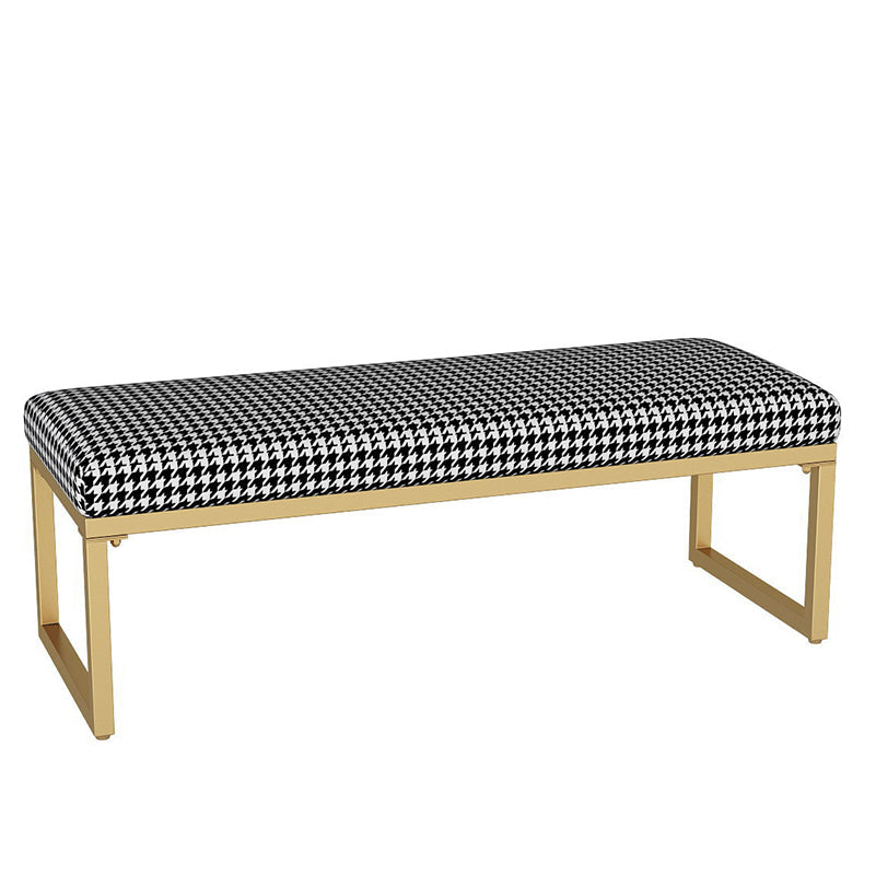 15.75 Inch Wide Modern Cushioned Seating Bench Foam Bench for Bedroom Houndstooth pattern Clearhalo 'Benches' 'Chairs & Seating' 'furn' 'furn_benches' 'Furniture' 'Living Room Furniture' 5783526