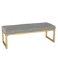 15.75 Inch Wide Modern Cushioned Seating Bench Foam Bench for Bedroom Light Gray Clearhalo 'Benches' 'Chairs & Seating' 'furn' 'furn_benches' 'Furniture' 'Living Room Furniture' 5783529