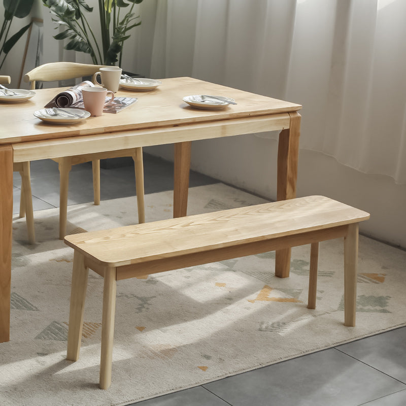 11.8 Inch Wide Modern Seating Bench Solid Wood Rubberwood Bench Clearhalo 'Benches' 'Chairs & Seating' 'furn' 'furn_benches' 'Furniture' 'Living Room Furniture' 5783545