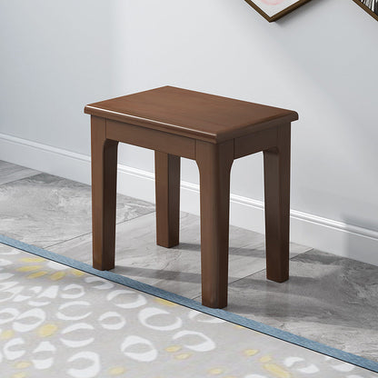 17.7"H Modern Entryway and Bedroom Bench Solid Wood Rubberwood Bench 18"L x 14"W x 18"H Nut-Brown Clearhalo 'Benches' 'Chairs & Seating' 'furn' 'furn_benches' 'Furniture' 'Living Room Furniture' 5783592