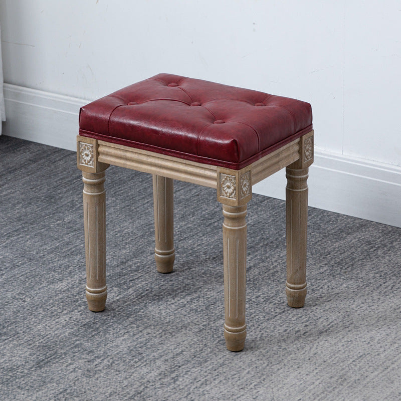 Traditional Solid Wood Seating Bench Distressed Finish Bench 16"L x 12"W x 18"H Red Clearhalo 'Benches' 'Chairs & Seating' 'furn' 'furn_benches' 'Furniture' 'Living Room Furniture' 5783623