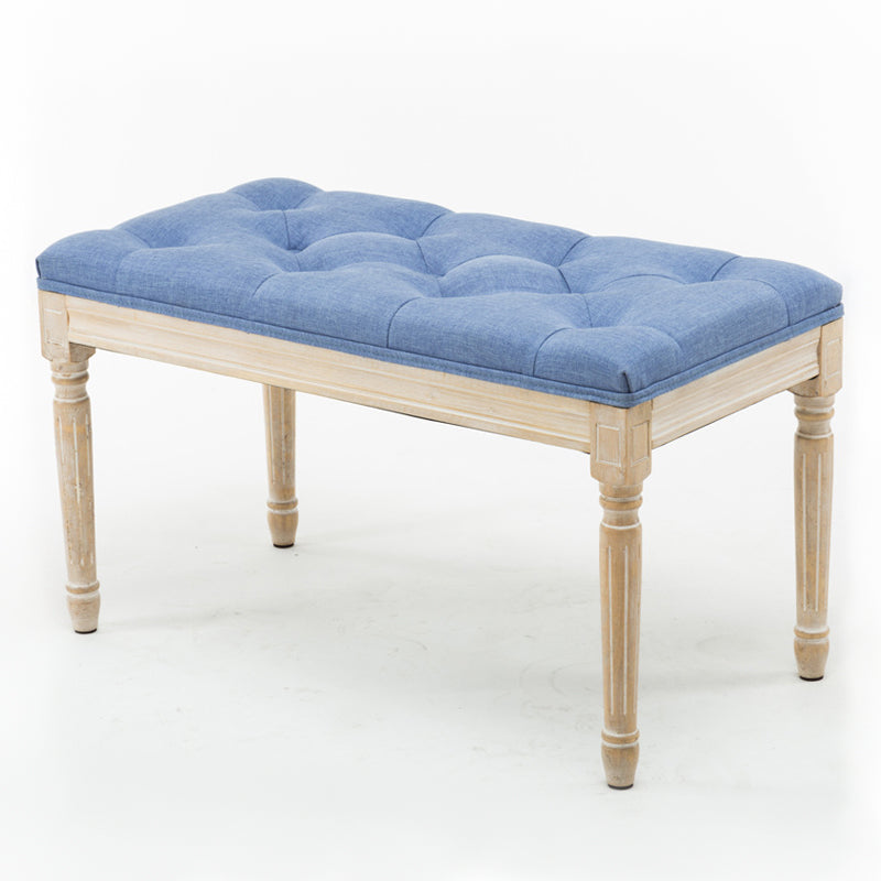 Traditional Solid Wood Seating Bench Distressed Finish Bench 31.5"L x 16"W x 18"H Blue Clearhalo 'Benches' 'Chairs & Seating' 'furn' 'furn_benches' 'Furniture' 'Living Room Furniture' 5783627