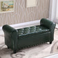 15.7" W Mid-Century Modern Nailheads Bench Manufactured Wood Bench Blackish Green Clearhalo 'Benches' 'Chairs & Seating' 'furn' 'furn_benches' 'Furniture' 'Living Room Furniture' 5783674