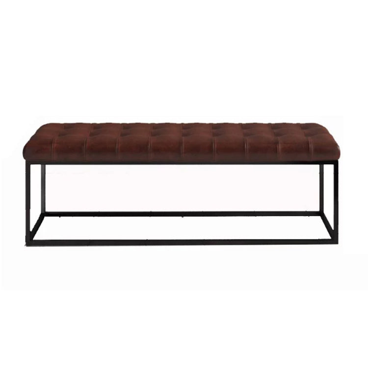 Industrial Solid Color Bench Faux Leather Foam Bench for Livingroom Dark Coffee Clearhalo 'Benches' 'Chairs & Seating' 'furn' 'furn_benches' 'Furniture' 'Living Room Furniture' 5783680