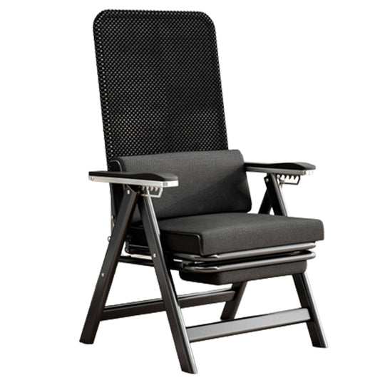 Modern High Back Executive Chair No Wheels Lumbar Support Desk Chair Black 1 Piece