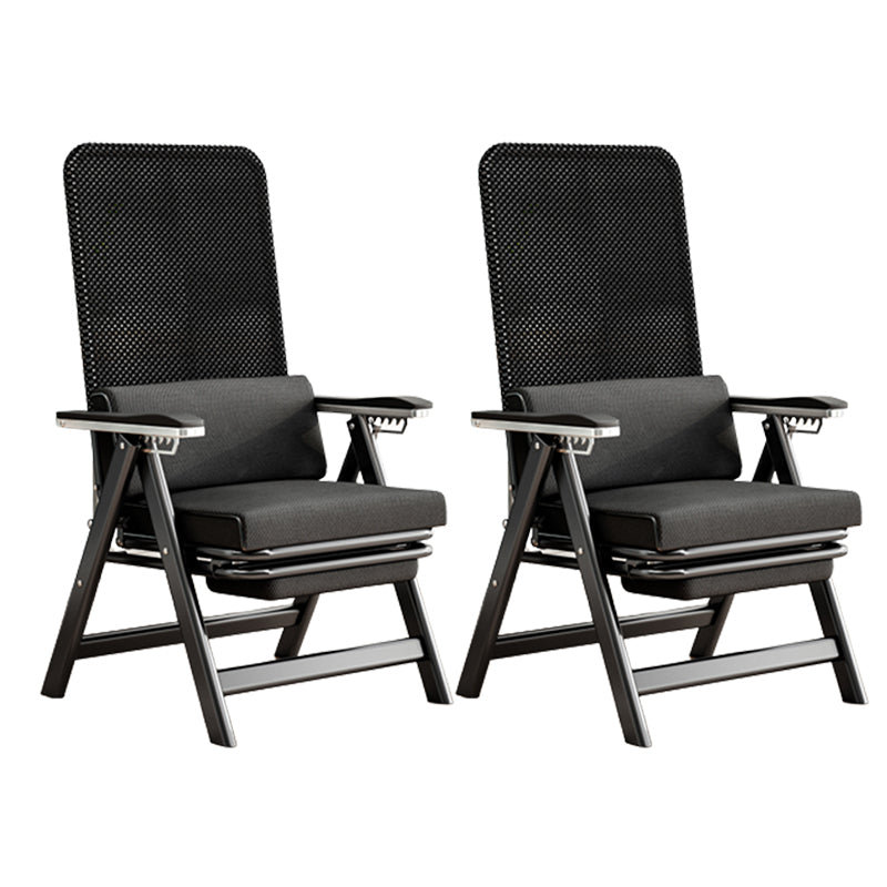 Modern High Back Executive Chair No Wheels Lumbar Support Desk Chair Black 2 Piece Set Clearhalo 'furn' 'furn_office_chair' 'Furniture' 'Office Chairs' 'Office Furniture' 'office_chair' 5783740