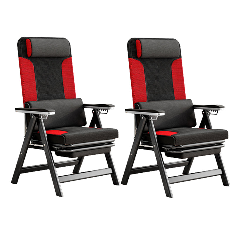 Modern High Back Executive Chair No Wheels Lumbar Support Desk Chair Red 2 Piece Set Clearhalo 'furn' 'furn_office_chair' 'Furniture' 'Office Chairs' 'Office Furniture' 'office_chair' 5783744