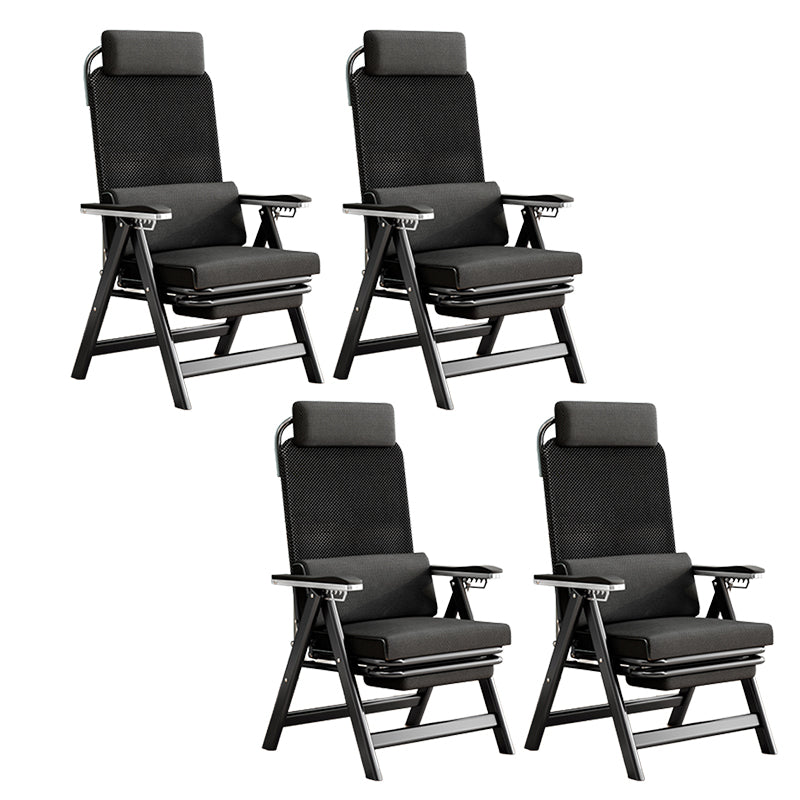Modern High Back Executive Chair No Wheels Lumbar Support Desk Chair Matte Black 4 Piece Set Clearhalo 'furn' 'furn_office_chair' 'Furniture' 'Office Chairs' 'Office Furniture' 'office_chair' 5783749