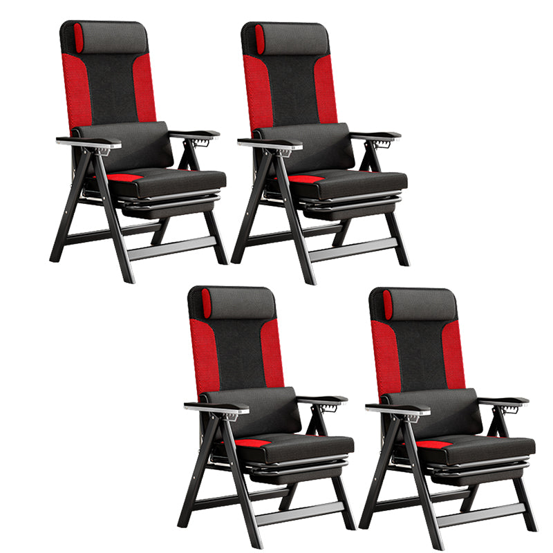 Modern High Back Executive Chair No Wheels Lumbar Support Desk Chair Red 4 Piece Set Clearhalo 'furn' 'furn_office_chair' 'Furniture' 'Office Chairs' 'Office Furniture' 'office_chair' 5783751
