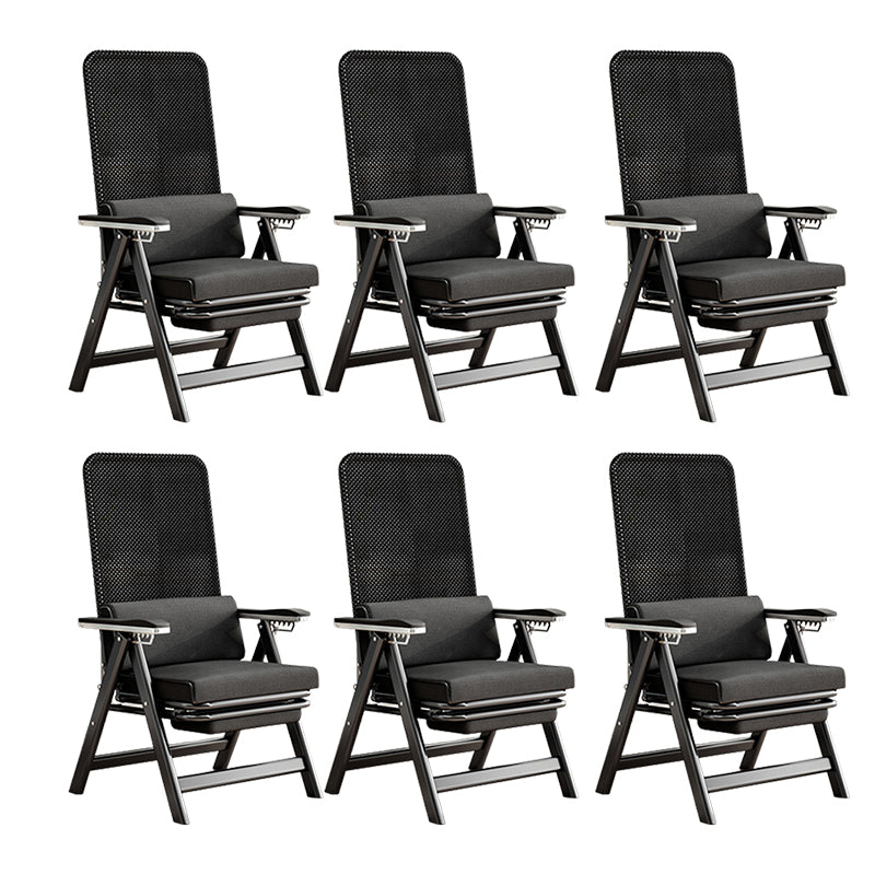 Modern High Back Executive Chair No Wheels Lumbar Support Desk Chair Black 6 Piece Set Clearhalo 'furn' 'furn_office_chair' 'Furniture' 'Office Chairs' 'Office Furniture' 'office_chair' 5783753
