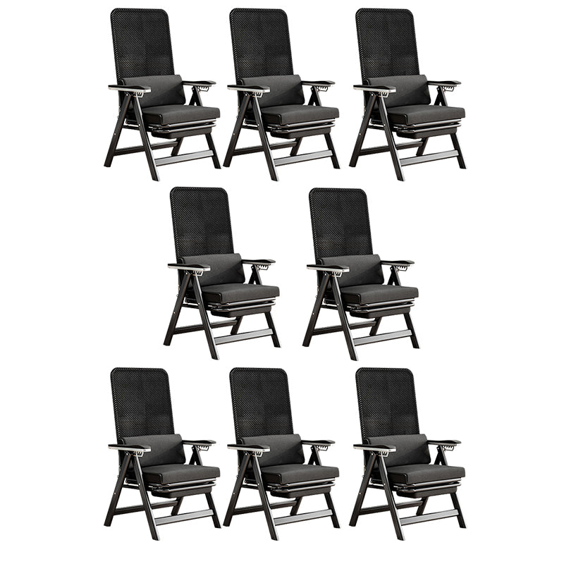 Modern High Back Executive Chair No Wheels Lumbar Support Desk Chair Black 8 Piece Set Clearhalo 'furn' 'furn_office_chair' 'Furniture' 'Office Chairs' 'Office Furniture' 'office_chair' 5783758