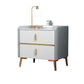 Moderne 20 Zoll H Night Tischstein Top 2-Drawer-Aufbewahrung Nachttisch mit Beinen