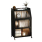 Cabinets Included Night Table Metal Black / White Nightstand with Glass Doors Black 1 Piece Clearhalo 'Bedroom Furniture' 'furn' 'furn_night_stand' 'Furniture' 'night_stand' 'Nightstands' 5783902