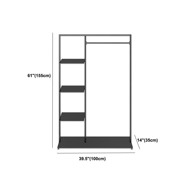 Contemporary Hall Stand with Clothes Rail Storage Shelves Coat Hanger Clearhalo 'Entry & Mudroom Furniture' 'furn' 'furn_hall_tree_coat_racks' 'Furniture' 'Hall Trees & Coat Racks' 'hall_tree_coat_racks' 5784356