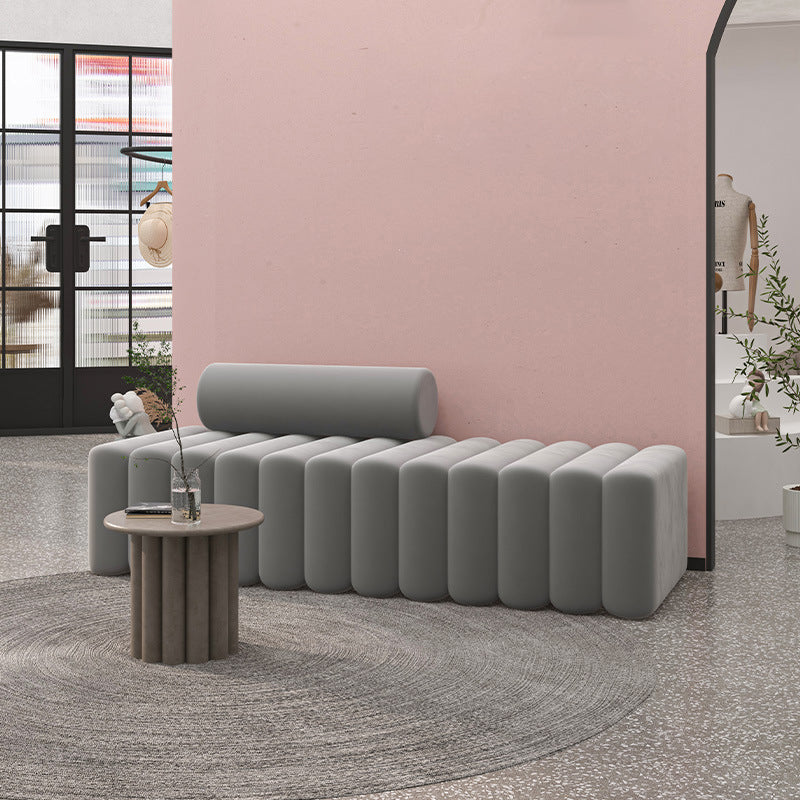 16.92" High Velvet Standard Sofa Contemporary Armless Sofa for Living Room Clearhalo 'furn' 'furn_sofas' 'Furniture' 'Living Room Furniture' 'Sofa' 'sofas' 5784475