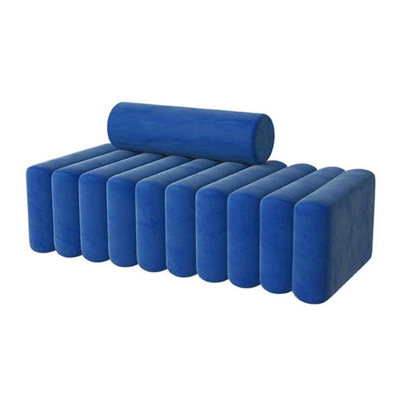 16.92" High Velvet Standard Sofa Contemporary Armless Sofa for Living Room Blue Clearhalo 'furn' 'furn_sofas' 'Furniture' 'Living Room Furniture' 'Sofa' 'sofas' 5784484