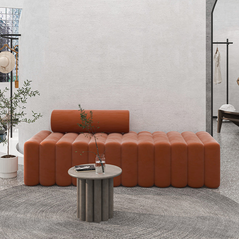 16.92" High Velvet Standard Sofa Contemporary Armless Sofa for Living Room Clearhalo 'furn' 'furn_sofas' 'Furniture' 'Living Room Furniture' 'Sofa' 'sofas' 5784485